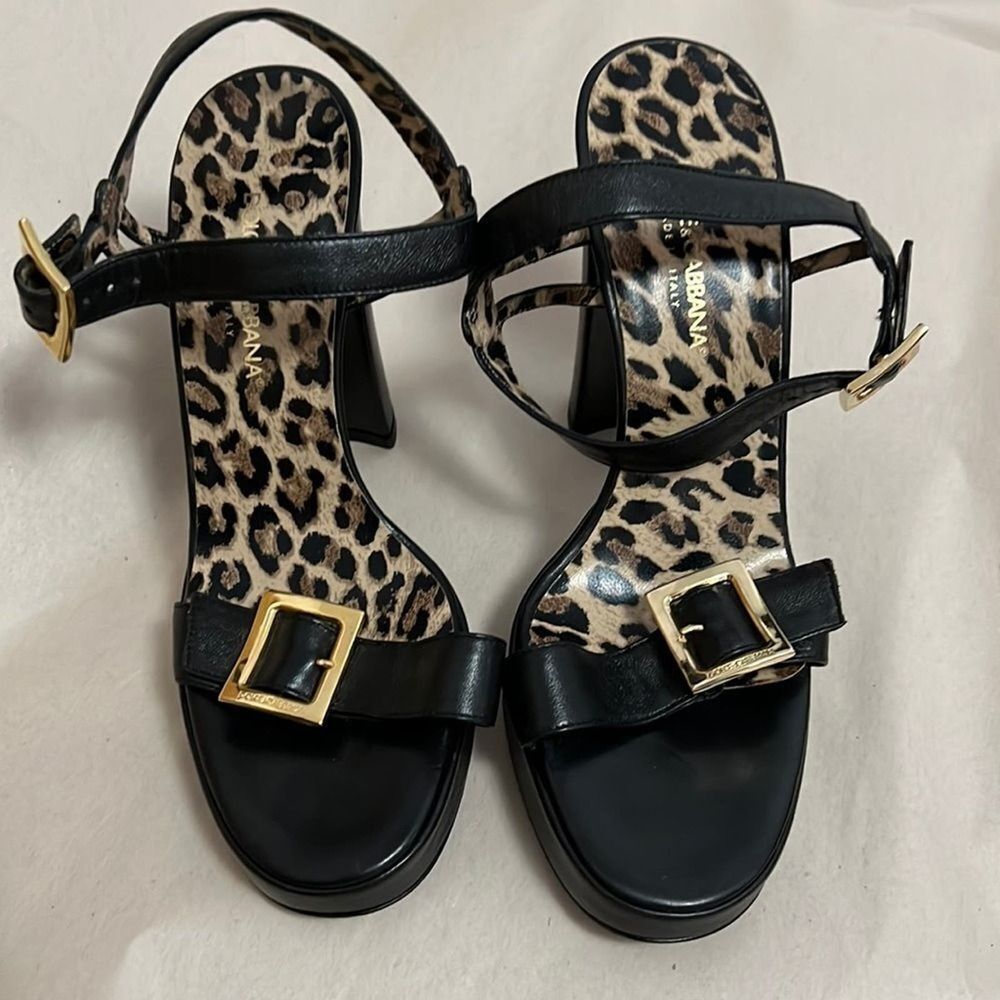 DOLCE & GABBANA LEATHER SLINGBACK NWOT  SANDALS SIZE‎ 35